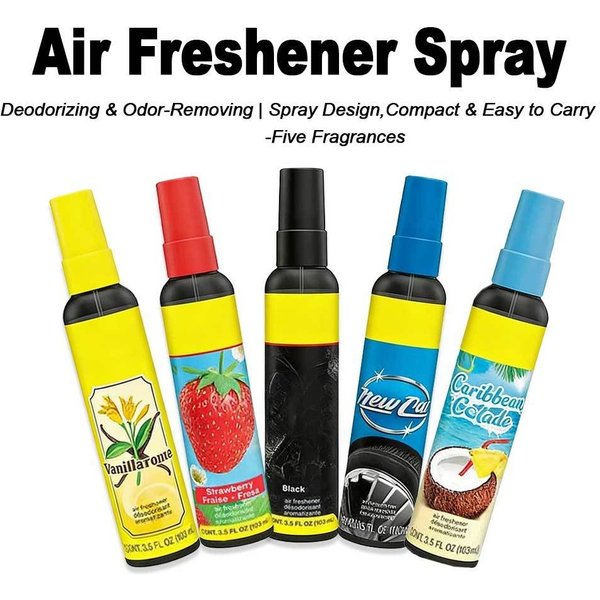 Fünf Duftvarianten Auto-Lufterfrischer-Spray, Tragbare Flasche, Desodorierend und Erfrischend, Für ein Erfrischendes Fahrerlebnis
