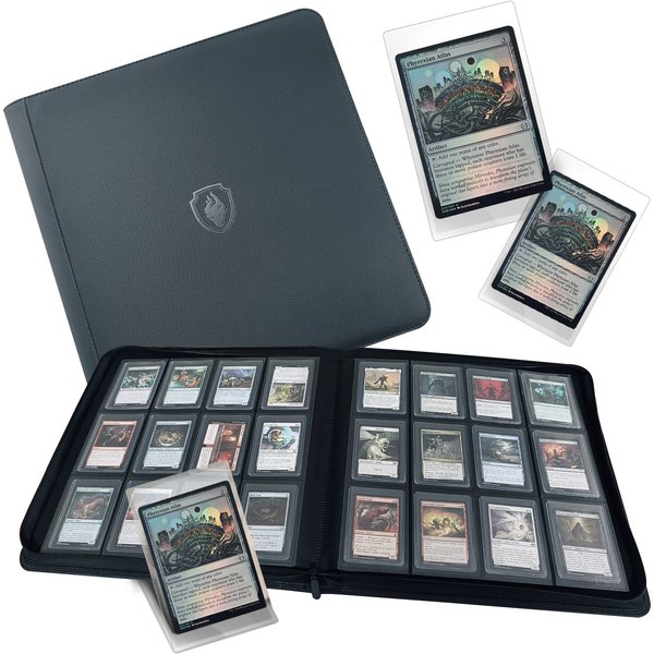 Contient 384 Toploaders | 12 poches | Poches double face sans anneau | Classeur haut de gamme pour cartes à collectionner