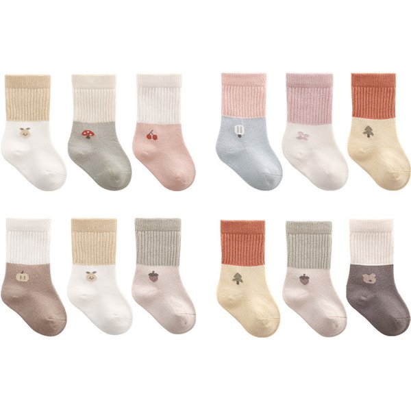 Lawadka 3Pairs/set Kids Socks For Girls Boys Spring Autumn Baby Girl Boy Toddler Short Sock 0-5Years Cotton Children's Socks