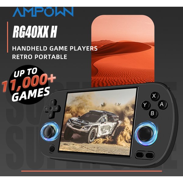 Console de jeux rétro portable ANBERNIC RG40XX H, écran IPS 4,0 pouces, Linux 64 bits, éclairage RGB, WiFi 5G, 5K+ jeux classiques préinstallés