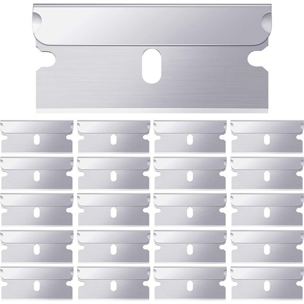 20 Stück Rasiermesser-Schaberklingen, Kunststoff-Schaber, Ersatz für Autoaufkleber, Entferner, Abziehbilder, Fensterglas, sauberer Schaber, Kleberentferner