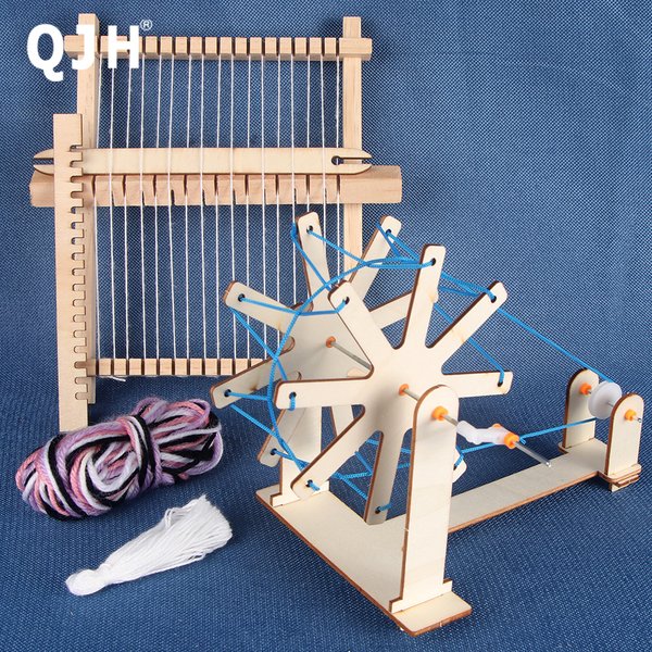 Mini Weaving Loom Frame Kit, Wooden Spinning Wheel, Tapestry Loom, Travel Small Weaving Loom for Beginner DIY Woven Set