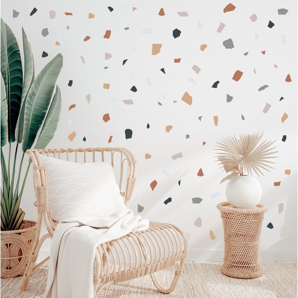 Terrazzo Pattern Irregular Stone Shape Wall Stickers for Living Room Bedroom Bathroom Decorative Wall Decals Home Decor Murals