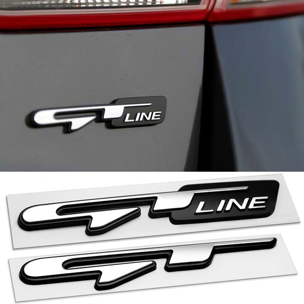 3D Auto GT Line Design Kotflügel Heckklappen-Karosserie-Emblem Aufkleber für Peugeot für Kia K9 Forte Ceed Cerato RIO K3 K5 Zubehör