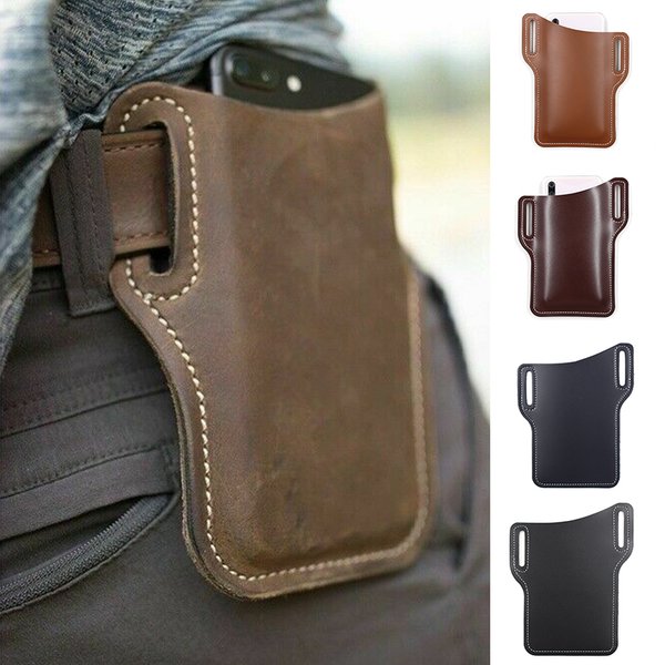 Étui de téléphone pour hommes, étui à boucle de téléphone portable, ceinture, sac de taille, accessoires, sac à main en cuir, portefeuille de téléphone, pochette de course, sacs de voyage et de