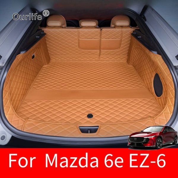 Pour Mazda 6e EZ-6 J90A 2026 2027 Tapis de coffre en cuir PU, doublures de coffre, tapis pour compartiment inférieur, accessoires