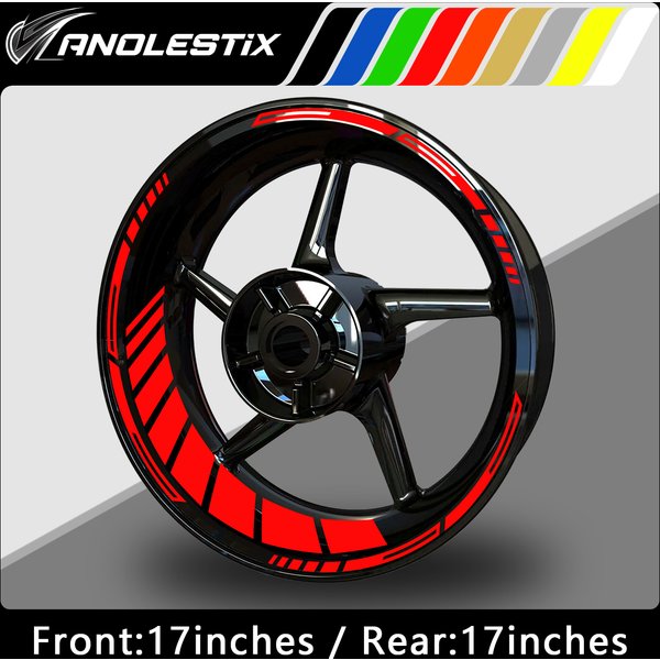 Reflektierende Motorrad-Radaufkleber, Naben-Aufkleber, Felgenstreifen, 17 Zoll, passend für Yamaha, Honda, Kawasaki, Suzuki, BMW, KTM, Husqvarna, Triumph