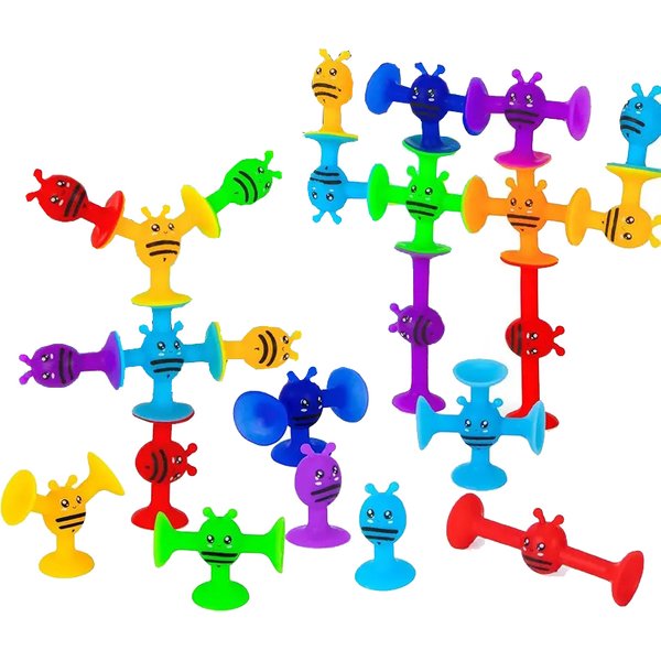 Bees Suction Cup Toy, Soft Building Blocks Pop Sucker,Small Throw Darts Set,Parent-child Interactive Game, Gift for Kids