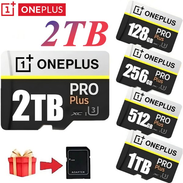OnePlus 2TB MAX-Speed V30 A2 4K SD-Karte 512GB 256GB Speicherkarte 1TB Micro TF SD-Adapter für Smartphone/Tablet/PC, vielseitig einsetzbar