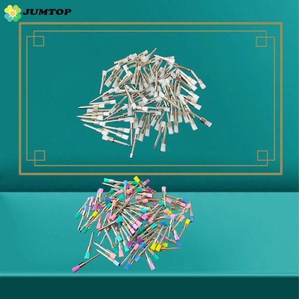 Brosse de prophylaxie dentaire jetable, 100 pièces, consommables de polissage pour dentiste, Type plat, blanchiment des dents en Nylon, nettoyage pour matériel de dentisterie