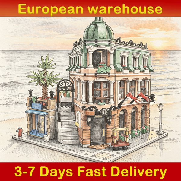 Room Decoration 3066 Piece Fashion Hotel Bricks Toys Modular Assembly Model Building Blocks Toy Adults Christmas Festival Gift