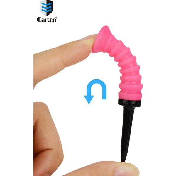 Caiton 83mm 3.27in Flexible Golf Tee Elastic Plastic Practice Tee 5 Colors Reusable Durable Tee for Driving Range Training