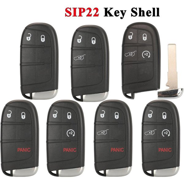jingyuqin SIP22 Blade Smart Remote Car Key Shell Fob for Jeep Renegade Compass 3/4/5 Buttons Auto SUV Keyless Entry Fob Case