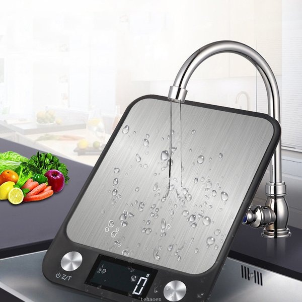 Küchenwaage, 15 kg/1 g, Wiegen von Lebensmitteln, Kaffeewaage, intelligente elektronische Digitalwaage, Edelstahl-Design zum Kochen und Backen
