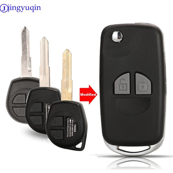 jingyuqin Modified Car Key For Suzuki Swift Grage Vitara Alto 2 Buttons Flip Folding Car Key Case Shell Upgrade Remote Key