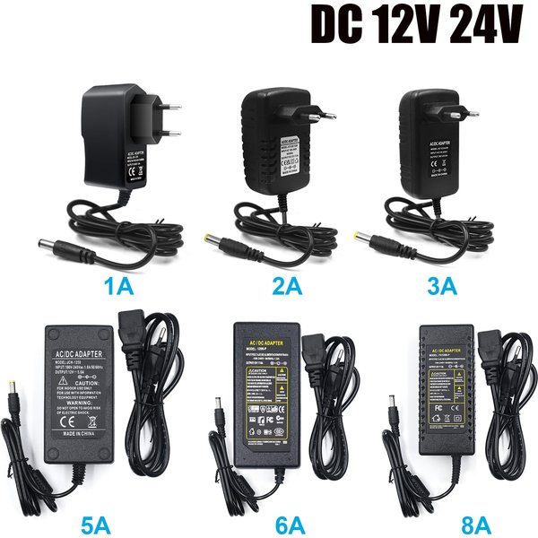 Netzteil Adapter AC 180-250V zu DC 12V 24V EU Universal Ladegerät 1A 2A 3A 5A 6A 8A 10A Verwendung für LED-Lichtleiste