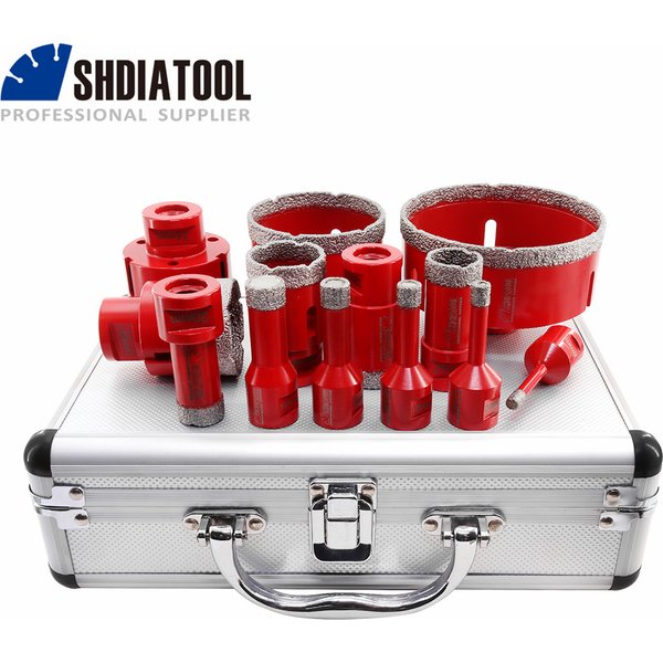 SHDIATOOL 13-teiliges Diamantbohrer-Set, Durchmesser 6–100 mm, Lochsägenöffner für Keramikfliesen, Granit, Porzellan, Marmor, Bohrkernbits