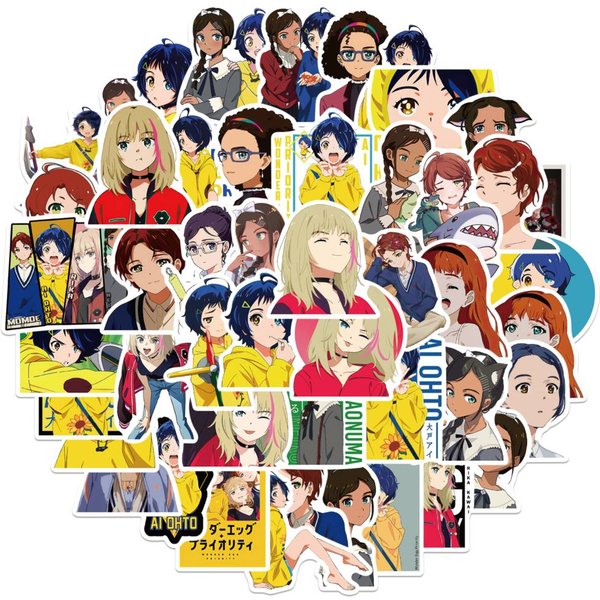 Autocollants de dessin animé WONDER EGG PRIORITY Ohto Ai, 50 pièces, autocollants esthétiques, jouet, bagages, ordinateur portable, téléphone, autocollant étanche, DIY bricolage