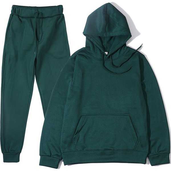Homme automne et hiver nouvelle couleur unie sweat à capuche + pantalon deux pièces ensemble à la mode sport décontracté ensemble taille S-3XL survêtement pour hommes