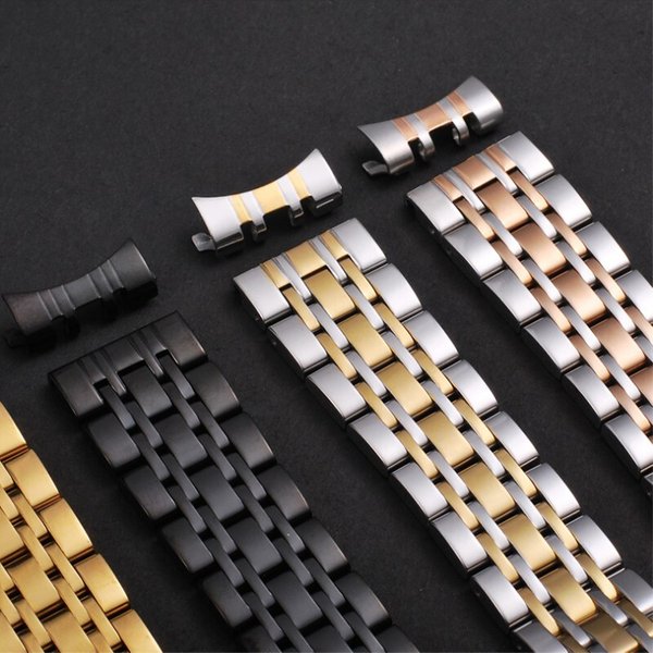Bracelet de montre en acier inoxydable 304L solide pour Omega pour Seiko pour bracelet TISSOT bracelets de montre à boucle papillon 18mm 20mm 22mm