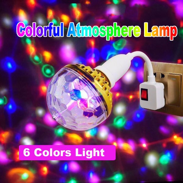 7 couleurs LED célébration de vacances danse ampoule rotative automatique KTV DJ boule magique colorée lumières décoration de fête