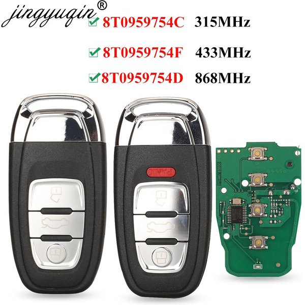 jingyuqin Smart Remote Key Semi Keyless 3/4BTN 315MHz/433MHZ/868MHZ 8T0 959 754C for For Audi Q5 A4L A5 A6 A7 A8 RS4 RS5 S4 S5