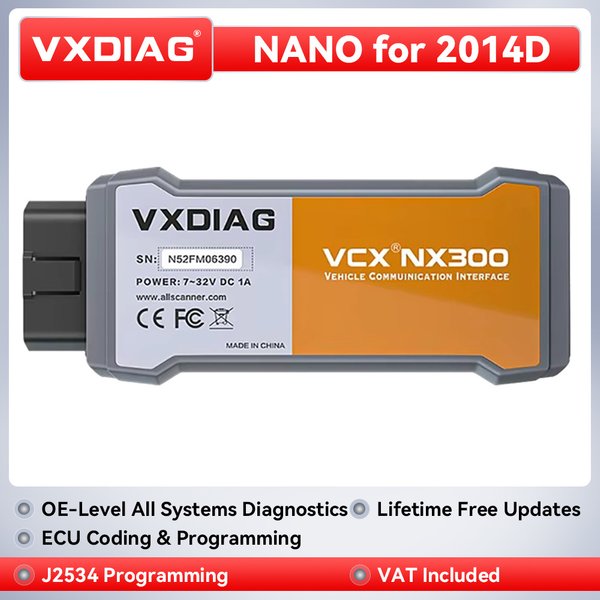 VXDIAG VCX NANO Auto-Diagnosegerät 2014D OBD2 Scanner NX300 J2534 Programmierung Codierung Alle-Systeme-Diagnose Aktiver Test