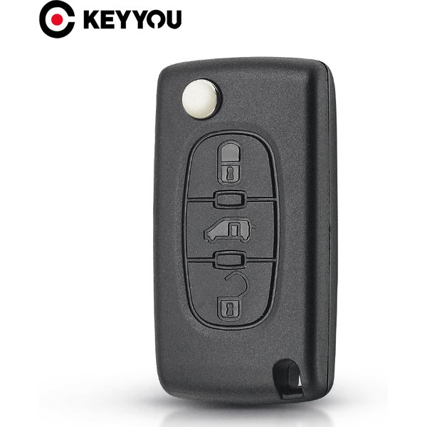 KEYYOU 1PCS Flip Remote Van Car Key For Peugeot Partner Expert Citroen Berlingo Dispatch (Van) Folding Ce0523 ce0536 HU83 VA2