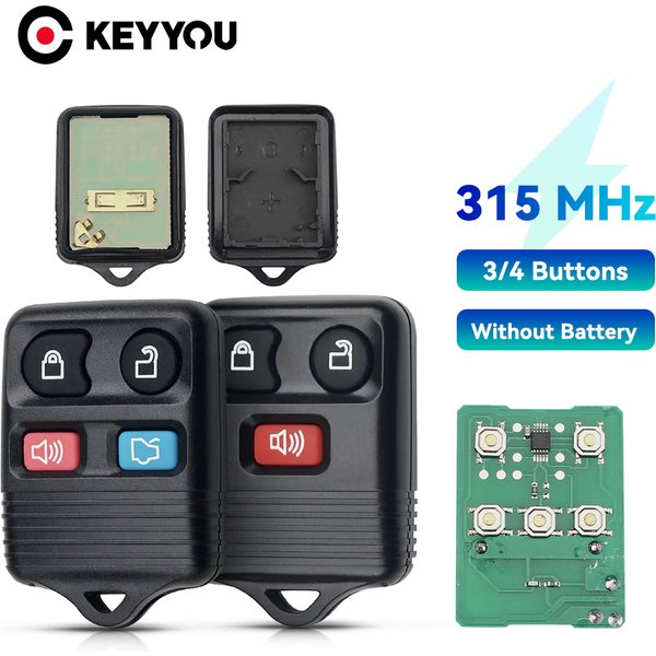 KEYYOU Car 3/4 Buttons Remote Key Keyless Entry Fob 315MHz Replacement For Ford Mazda Remote Control Transmitter Key