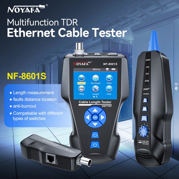 NOYAFA NF-8601S Netzwerkkabeltester Anti-Interferenz-Kabeltracker PING-Tester RJ45 RJ11 Messen Sie die Länge Tester Netzwerkwerkzeuge