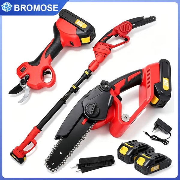 Scie à chaîne électrique pour branches hautes, 6 pouces, 3-en-1, sans fil, avec perche télescopique, outil de taille pour jardin, compatible avec batterie Makita 18V