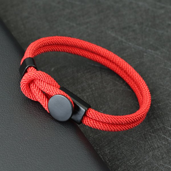 Bracelet en corde Double couche pour hommes, 4mm, chaîne en Nylon, 3 tailles, fil rouge porte-bonheur, cadeau pour lui, accessoires, nouvelle collection