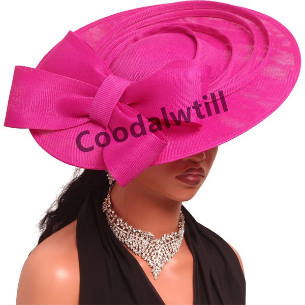 Élégant Femme chapeaux plume mariée épingle à cheveux maille incroyable grand Chapeau casquette Derby mariage arc nouveau Fascinator Chapeau église Casque