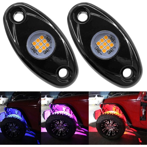 1 paire de lumières LED étanches pour Jeep Atv Suv tout-terrain voiture camion Yacht Trail Rig lampe sous le corps lueur