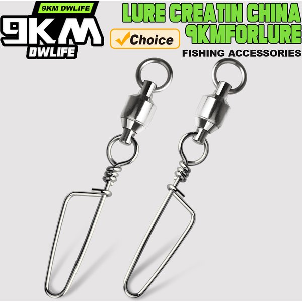 Fishing Ball Bearing Swivel Snap Coastlock Snap High Speed Trolling Connector Stainless Steel Swivels Fishing Accessories Clip