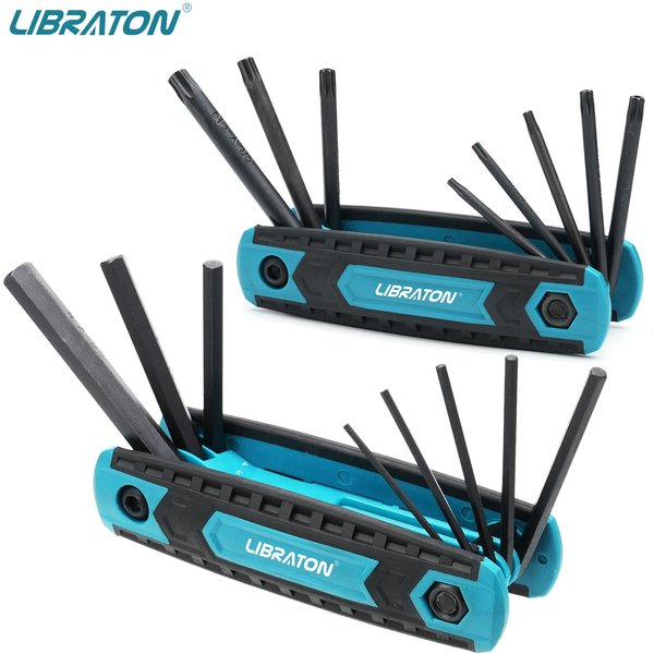 LIBRABOU- Ensemble de clés Allen pliantes, 8 en 1, MeaccelerAllen, outil de jeu de clés, Tamper Verde Torx, kit portable en étoile