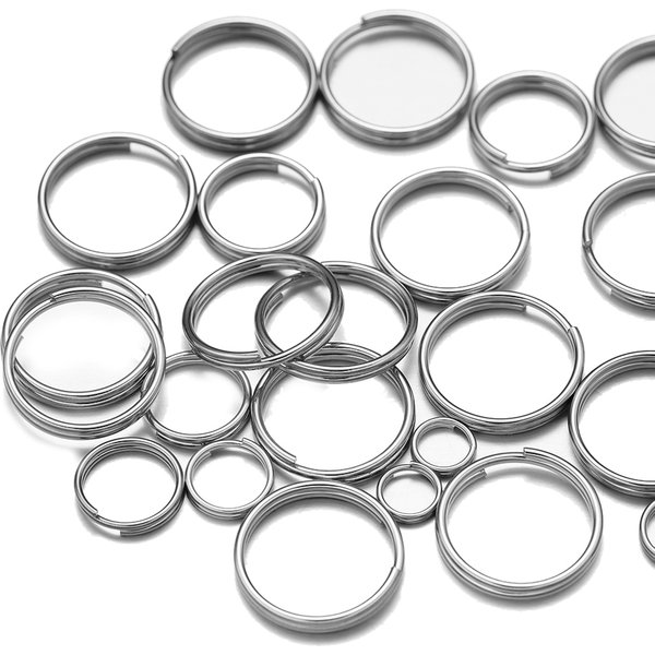 100 Stück Edelstahl Doppelschleife Biegeringe Mini-Stecker für DIY Schlüsselanhänger Schlüsselanhänger Halskette Armband Handwerk Schmuckherstellung