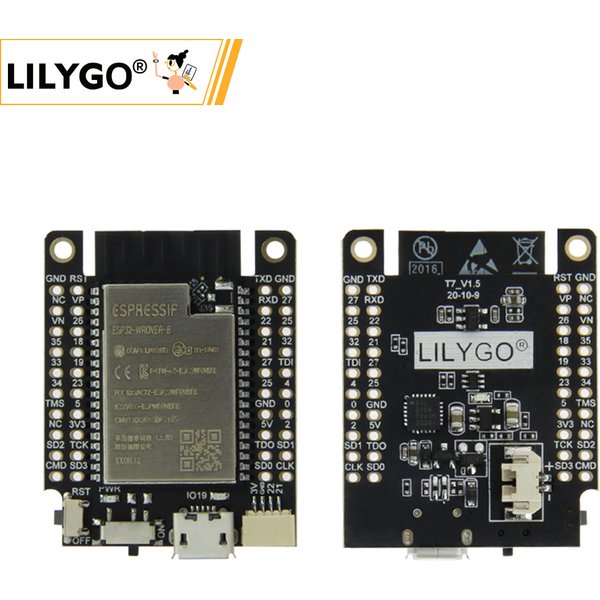 LILYGO® TTGO T7 Mini32 V1.5 ESP32-WROVER-B Circuit imprimé TTGO T7 Mini32 V1.5 ESP32-WROVER-B Dual Core PSRAM, Module Wi-Fi sans fil, Bluetooth, CH9102