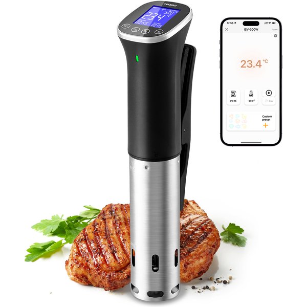 Inkbird Wifi Sous Vide Maschine ISV-300W ipx7 wasserdichte Sous Vide Kocher App Fernbedienung mit Rezepten Alarme Buchung funktion