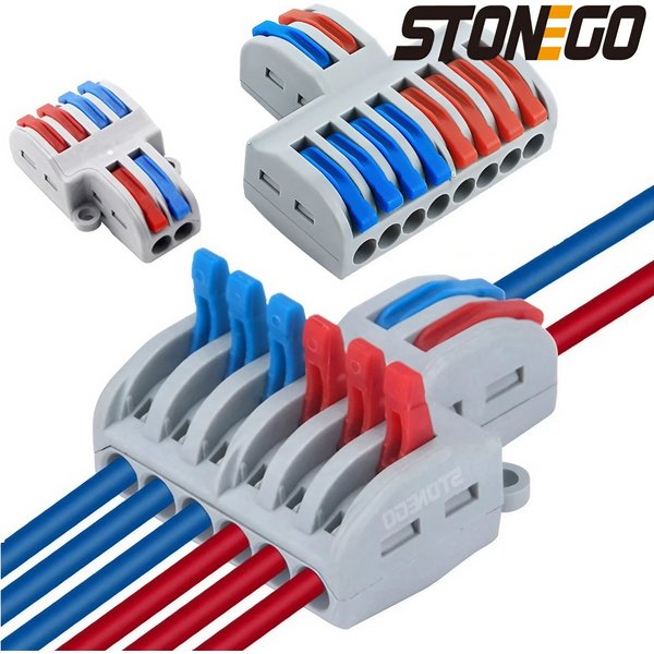 STONEGO 2 In 4/6/8 Mehrere Ausgänge Schnellverdrahtungsstecker Universal Splitter Verdrahtungskabel Pushin Kann abgestimmt Butt Home Terminal Block