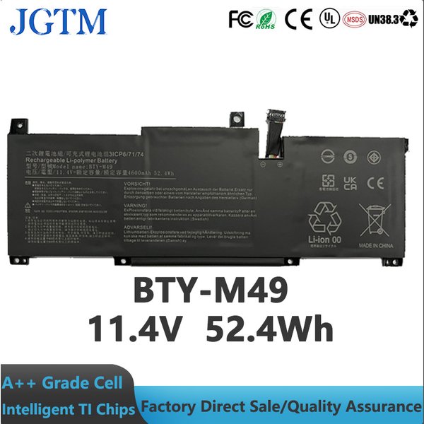 Batterie d'ordinateur portable BTY-M49 11.4V 52.4Wh pour MSI Prestige 14 A10SC A10SC-009 A10RB B10MW-017US MS-14C2 A10RAS A11SCX Summit E14 A11SC