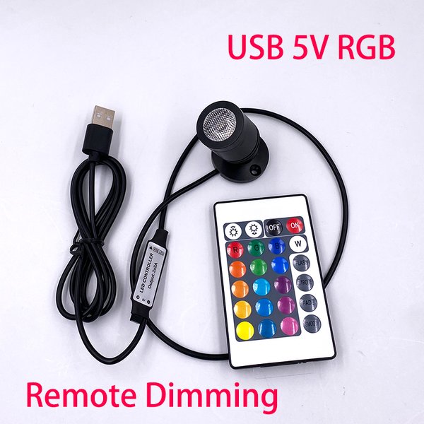Mini spot LED RGB USB 5V dimmable, mini spot de plafond 1W 3W, éclairage pour vitrine, maison de poupée, bijoux