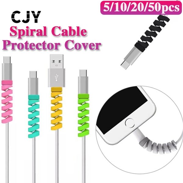 10-50PCS Kabel Protector Halter Organizer Wickler Clip Ladegerät Kabel Silikon Spirale Abdeckung Flexible Schutzhülle Draht Maus