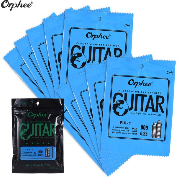 Orphee-Corde de rechange pour cordes JEStrings acoustiques et électriques, noyau en acier à haute teneur en carbone, alliage de dégrad, super léger, lot de 10