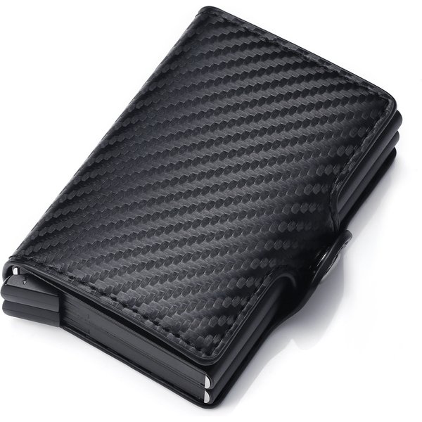 Nouveau Rfid hommes cartes portefeuilles en Fiber de carbone mince Mini portefeuille 14 porte-cartes hommes portefeuille petit sac d'argent court mâle sacs à main