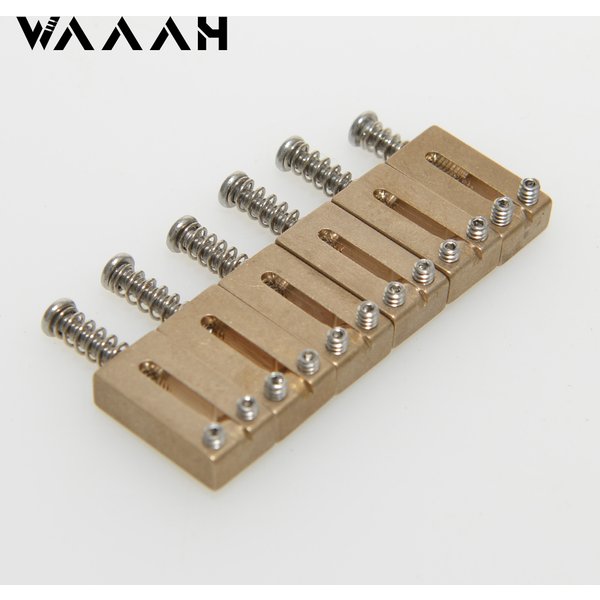 Electric Guitar Bridge Saddles Brass A Set of 6pcs 10.5MM Tremolo Parts for ST Guitar Replacement