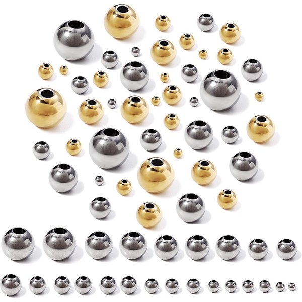 2-10mm wysokiej jakości koraliki ze stali nierdzewnej do tworzenia biżuterii luźne koraliki dystansowe DIY bransoletka naszyjnik bransoletki hurtowo