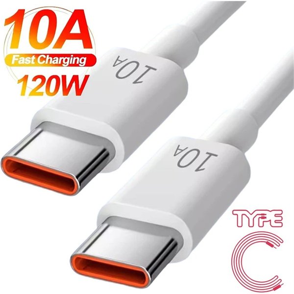 10A Type C To Type C Cable 120W Super Fast Charging Phone Charger USB C Data Cord For Samsung Xiaomi Huawei Quick Charger Cable