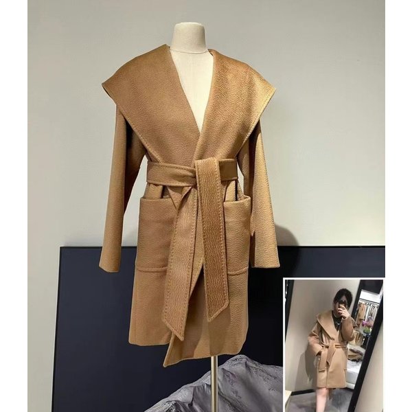 Rialto automne hiver nouveau femmes ample à manches longues manteau en laine veste trajet 100% manteau mi-long