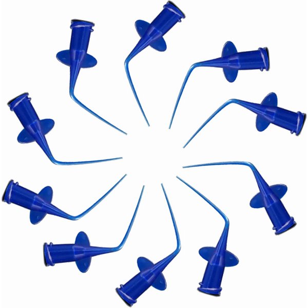 Pointes de seringue dentaire en plastique pour poulet, canal radiculaire, d'argile latérale, Endo, bleu, blanc, Dia0.25 mm, 5 pièces, 10 pièces, 50 pièces, 100 pièces